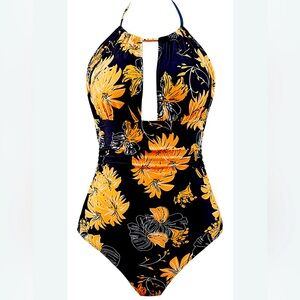 B2PRITY Floral Halter One-Piece Swimsuit